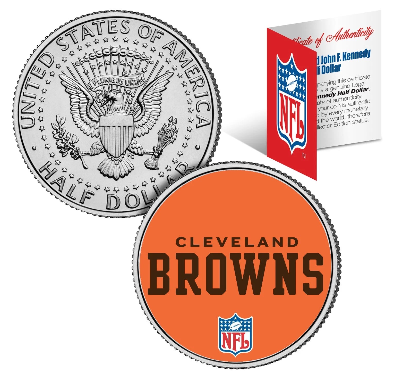 CLEVELAND BROWNS NFL JFK Kennedy Half Dollar US Coin *Officially Licensed*-1