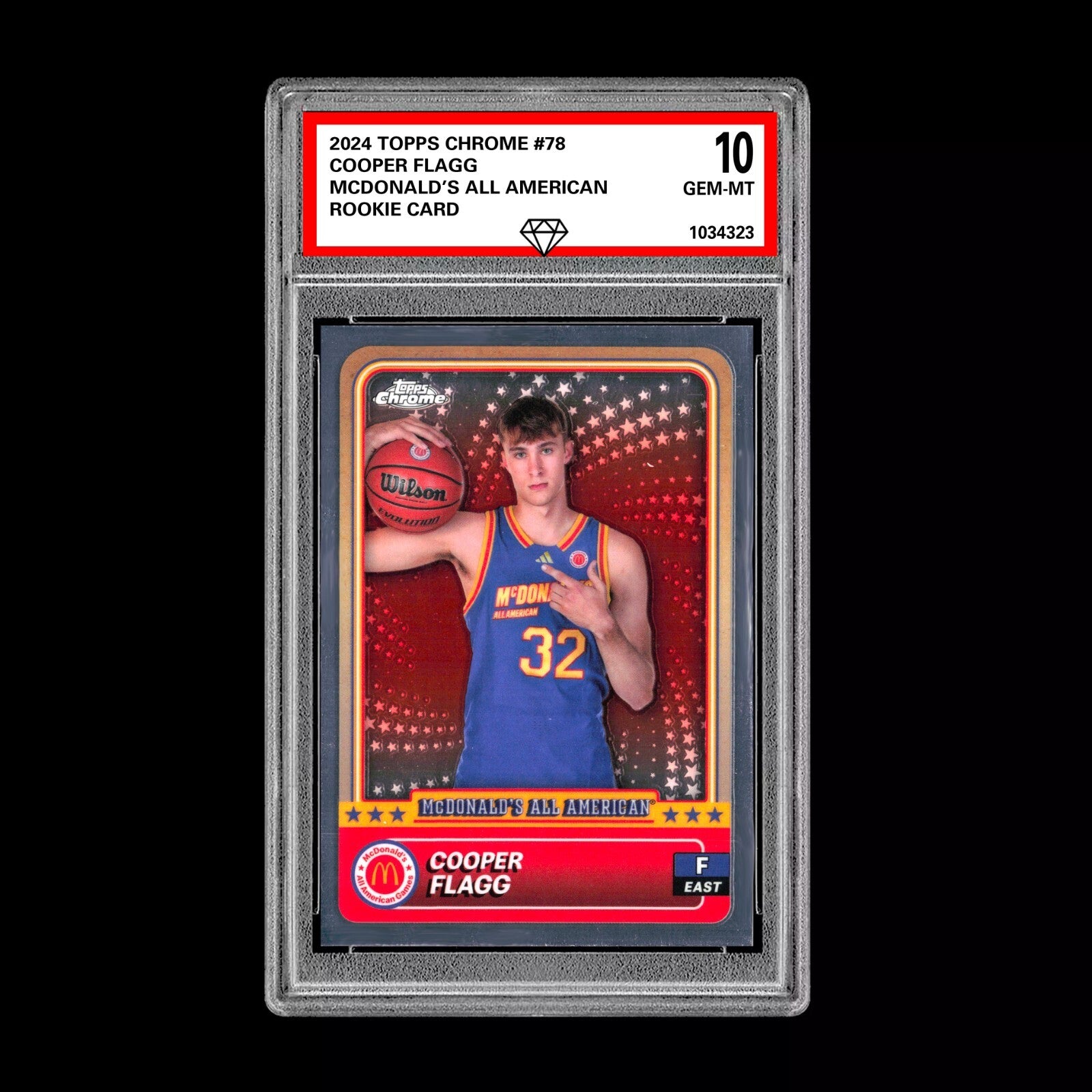 Graded 10 2024 COOPER FLAGG Topps Chrome RC Rookie McDonald’s All American #78-1