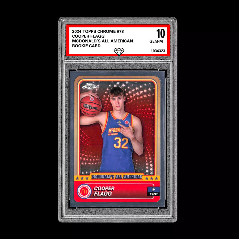 Graded 10 2024 COOPER FLAGG Topps Chrome RC Rookie McDonald’s All American #78-1