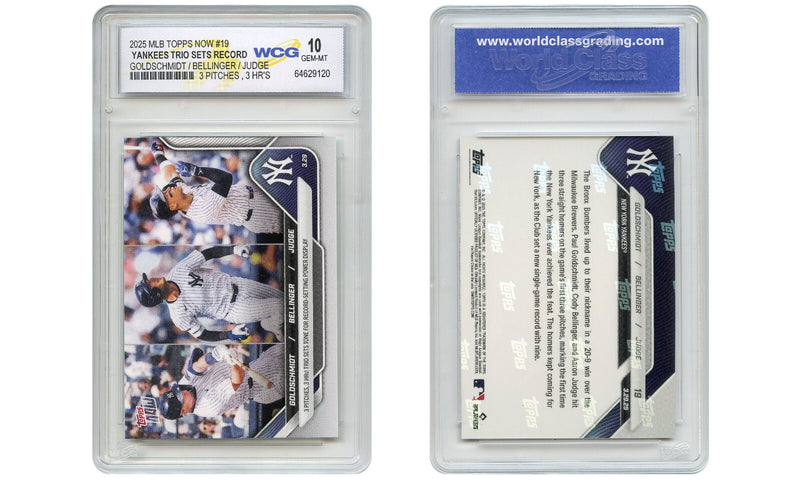 2025 Topps Now JUDGE BELLINGER GOLDSCHMIDT Card #19 Historic HR's - GEM MINT 10-2