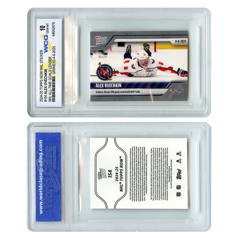 2025 Topps Now NHL ALEX OVECHEKIN All-Time Goal Leader #154 - GEM MINT 10-2