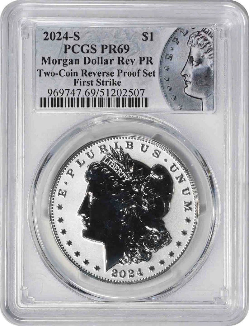 2024-S Morgan Silver Dollar from Reverse Proof Set PR69 FS PCGS Morgan Label-1