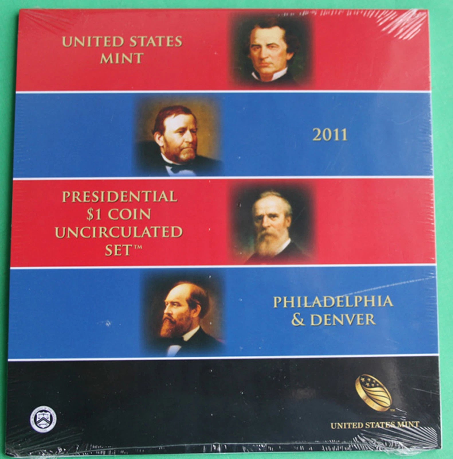 2011 Presidential $1 Coin Uncirculated Set 8 Golden BU Dollars US Mint SEALED-2