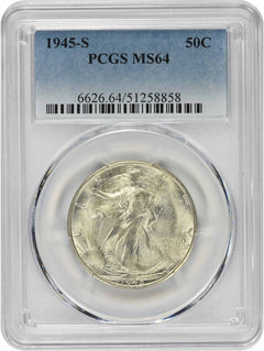 1945-S Walking Liberty Silver Half Dollar MS64 PCGS-1