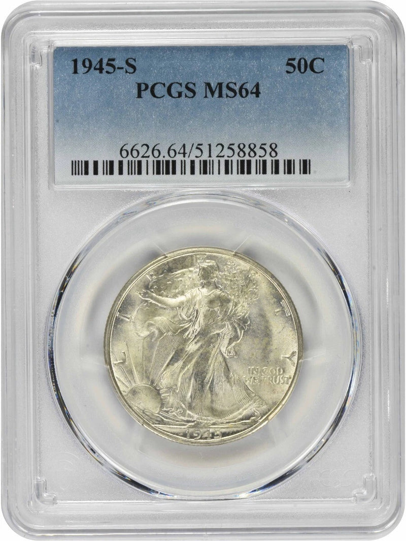 1945-S Walking Liberty Silver Half Dollar MS64 PCGS-1