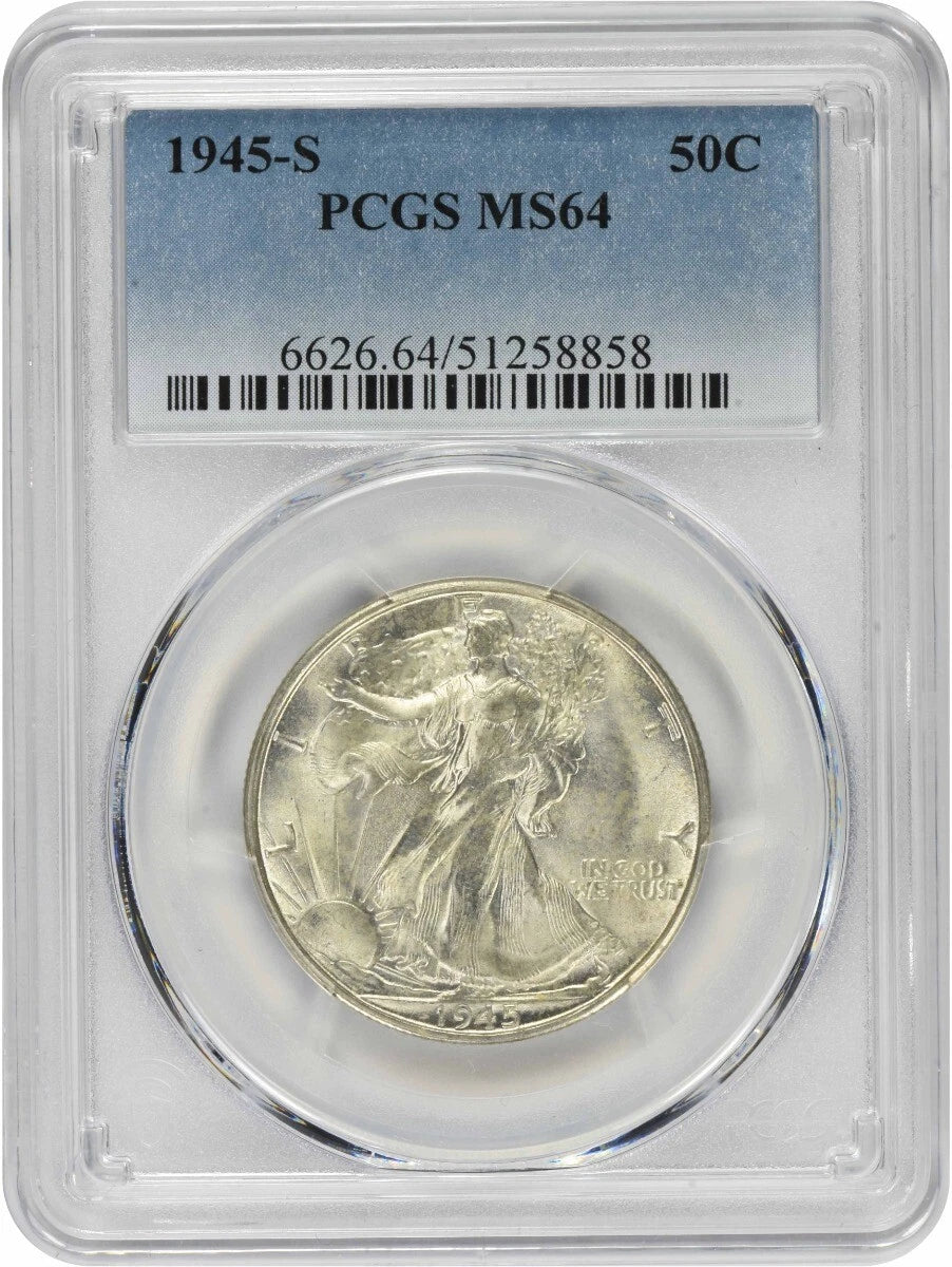 1945-S Walking Liberty Silver Half Dollar MS64 PCGS