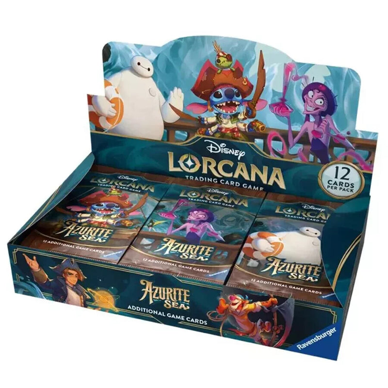 Azurite Sea Booster Box Disney Lorcana Trading Cards New Factory Sealed Collectible TCG Hobby Box Rare Cards-1