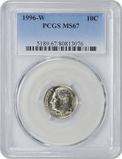 1996-W Roosevelt Dime MS67 PCGS-1