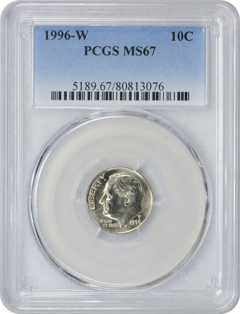 1996-W Roosevelt Dime MS67 PCGS