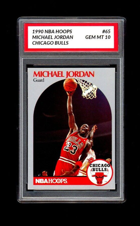 GRADED 10 1990 MICHAEL JORDAN NBA HOOPS CHICAGO BULLS #65-1