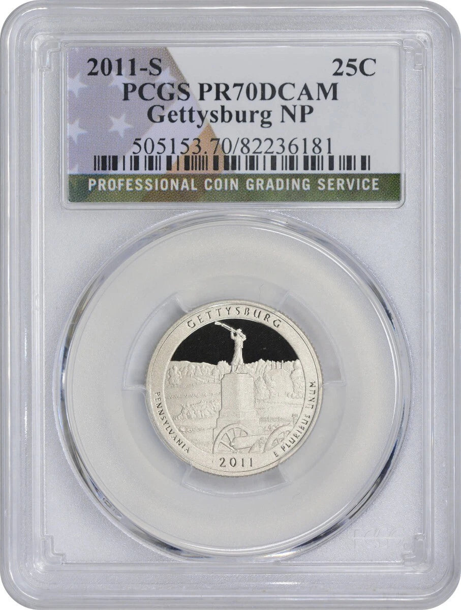 2011-S Flag Clad Gettysburg ATB National Park Quarter PR70DCAM PCGS-1
