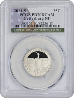 2011-S Flag Clad Gettysburg ATB National Park Quarter PR70DCAM PCGS-1