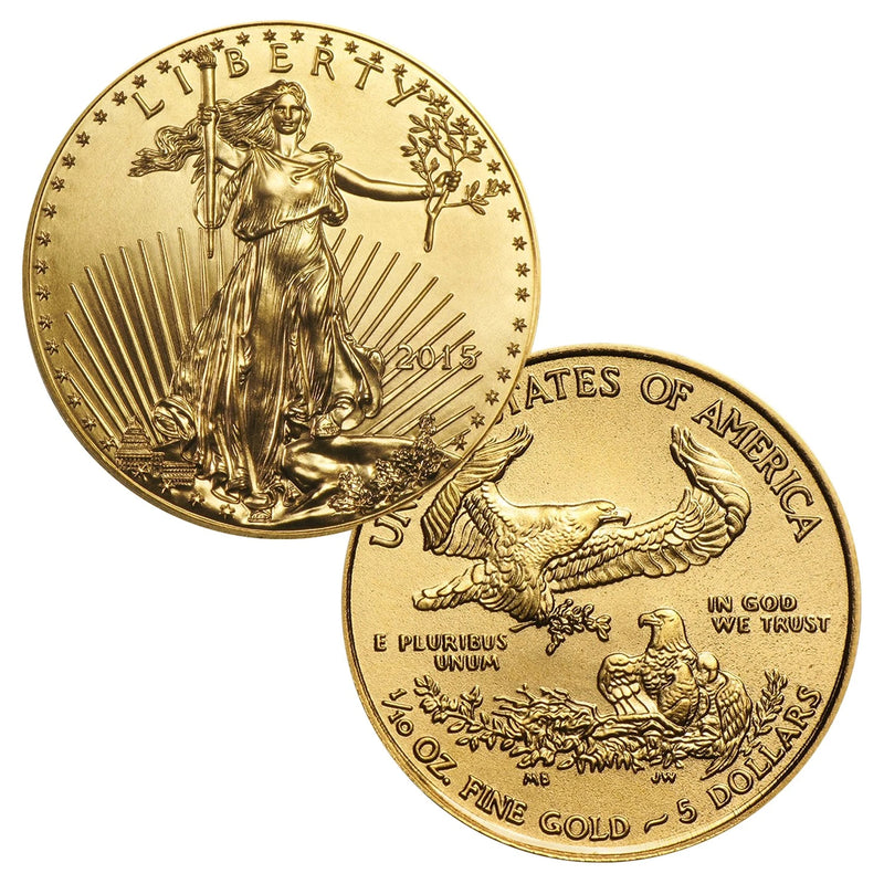 Moneda American Eagle de oro de 1/10 onza, $5 BU - Fecha aleatoria-3