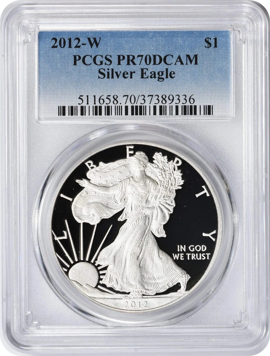 2012-W American Silver Eagle Dollar PR70DCAM PCGS Proof 70 Deep Cameo-1