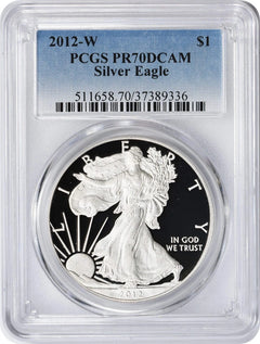 2012-W American Silver Eagle Dollar PR70DCAM PCGS Proof 70 Deep Cameo-1
