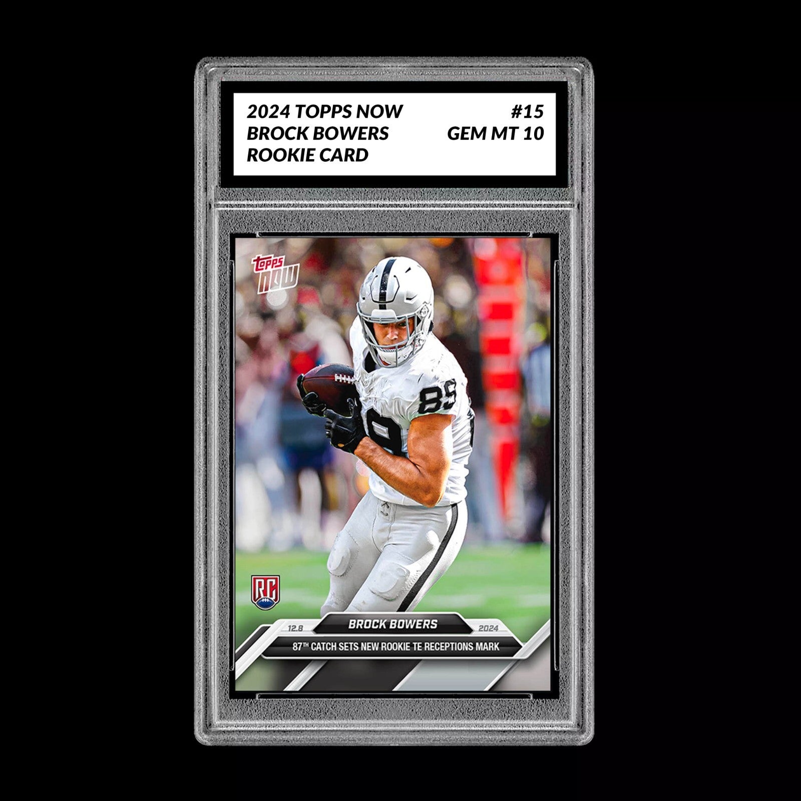 GM 10 GRADED Brock Bowers #15 RC Rookie Card 2024 Topps NOW NFL RAIDERS-1