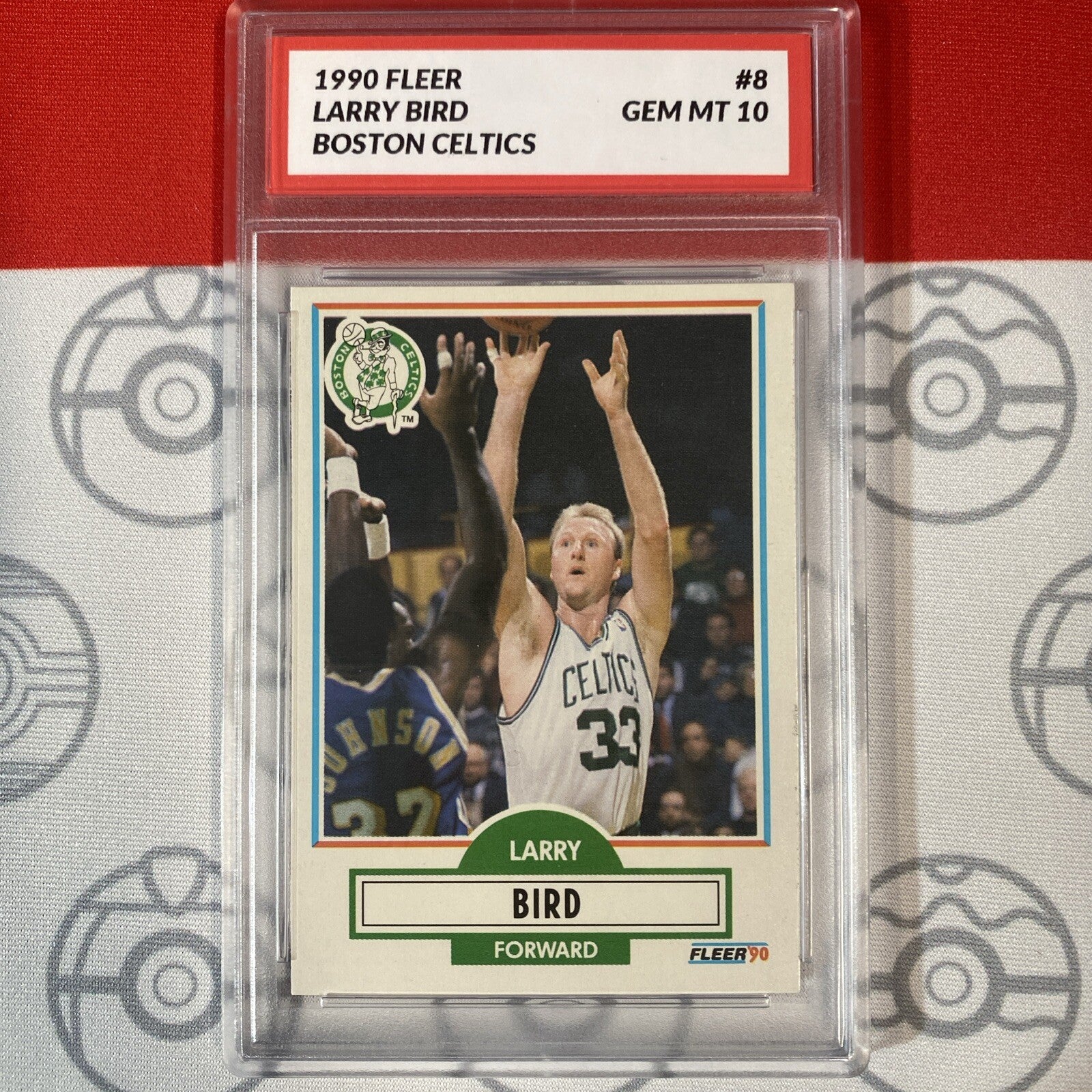 Graded 10 1990 FLEER BASKETBALL #8 LARRY BIRD CELTICS HOF GEM MINT-1