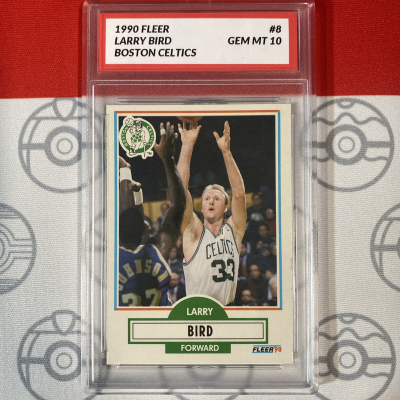 Graded 10 1990 FLEER BASKETBALL #8 LARRY BIRD CELTICS HOF GEM MINT-1