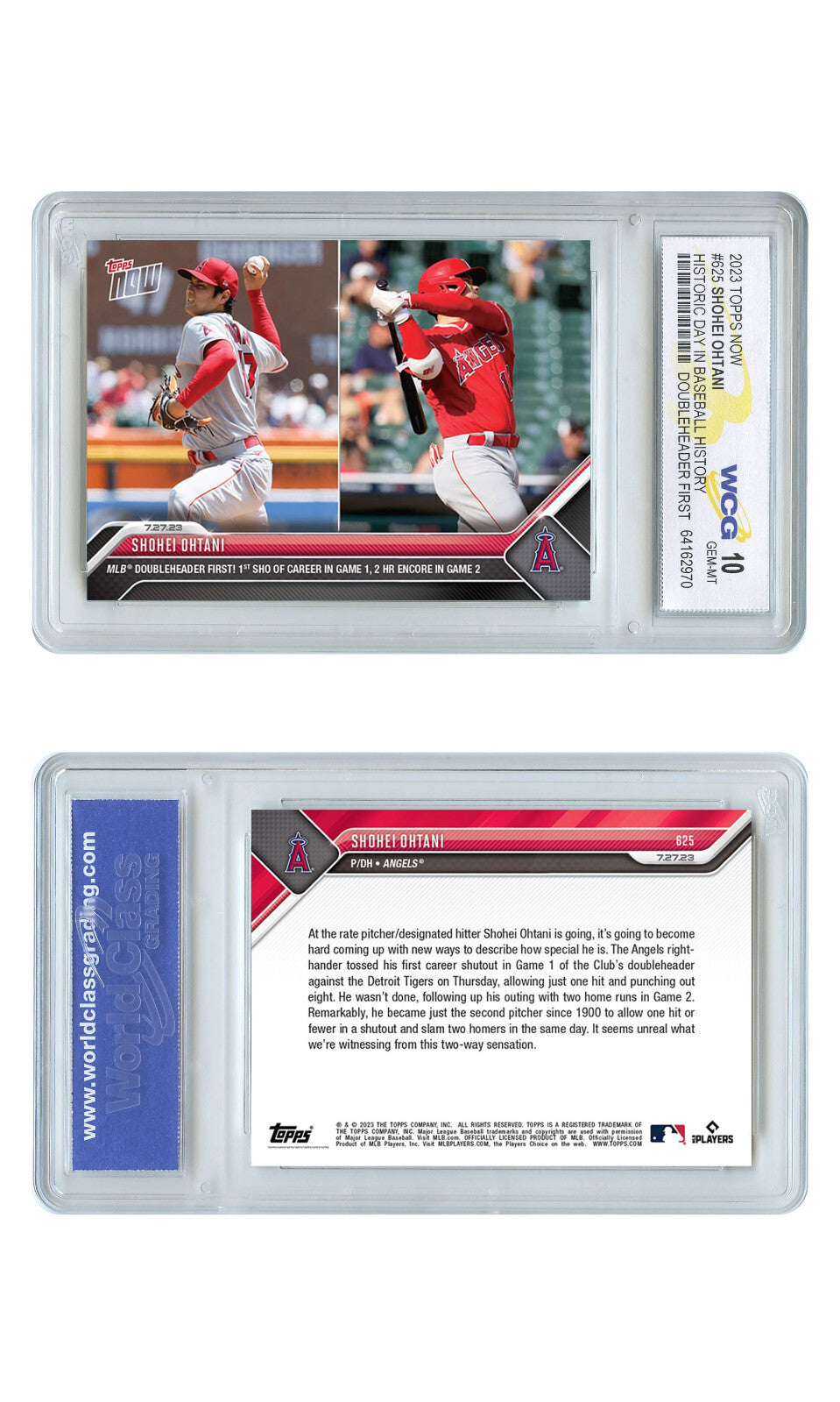 2023 MLB Topps Now SHOHEI OHTANI Historic Doubleheader Card #625- GEM MINT 10-4