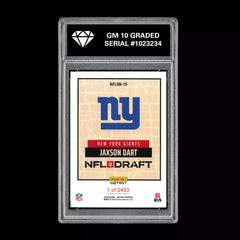 Graded 10 Jaxson Dart RC Rookie 2025 Panini Instant NFL Draft #15 NY Giants-2