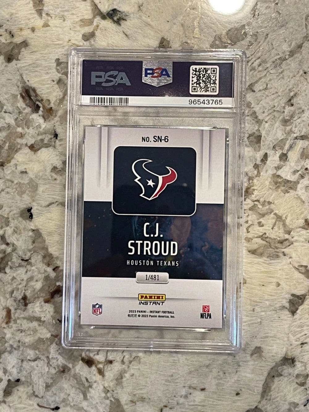 Panini Instantáneo CJ Stroud RC Supernova 2023 /481 PSA 10