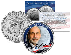 BEN BERNANKE *14th Chairman Federal Reserve* JFK Half Dollar US Colorized Coin-1