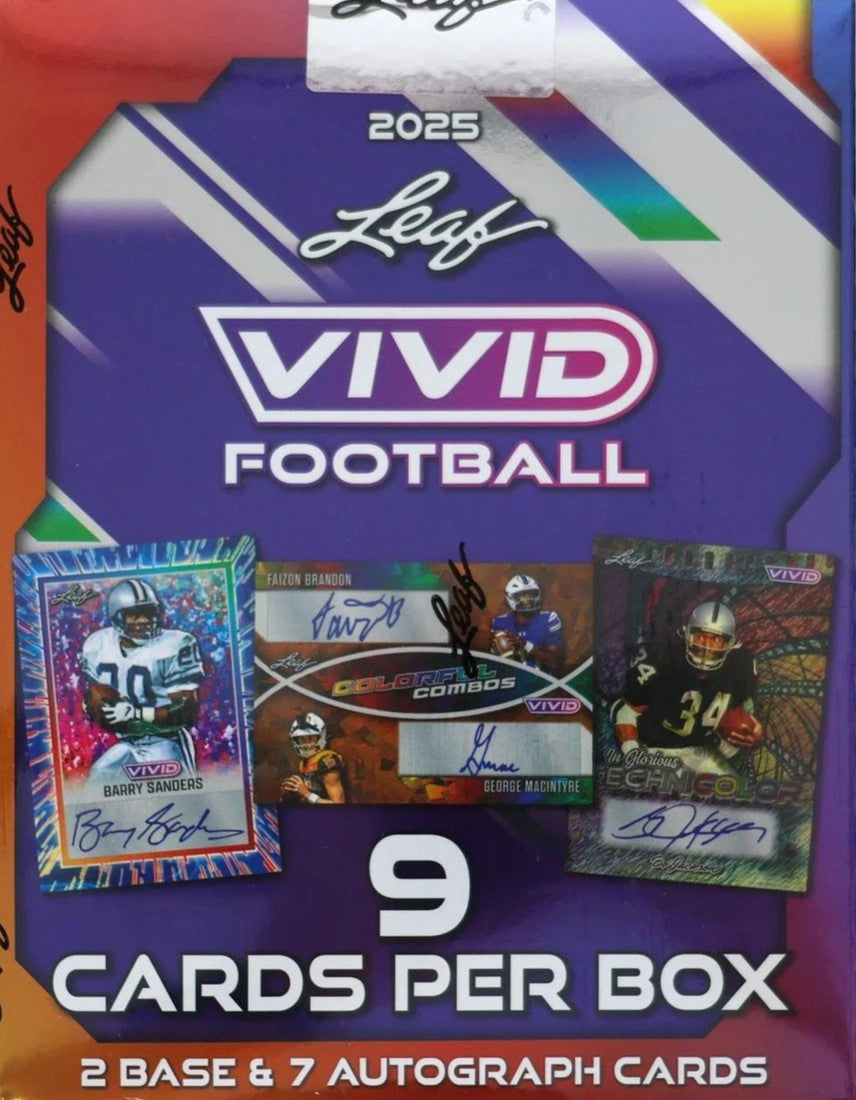 2025 Leaf Vivid Football Factory Sealed Hobby Box
