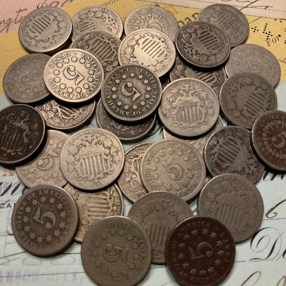 Estate Coin Lot Shield Nickel ✯ Old Rare US Type Rays 5c Hoard ✯