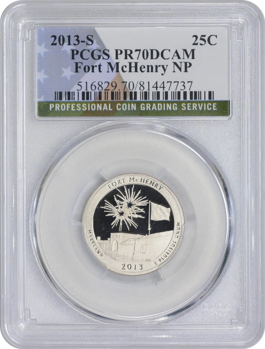 2013-S Flag Clad Fort McHenry Park Quarter PR70DCAM PCGS Proof 70 Deep Cameo