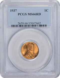 1937-P Lincoln Cent MS66RD PCGS-1