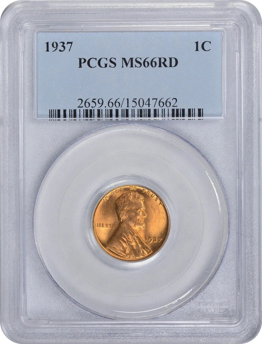 1937-P Lincoln Cent MS66RD PCGS
