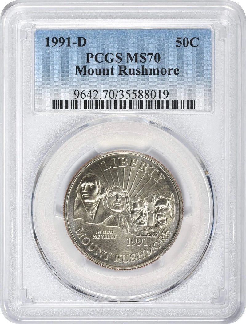 1991-D Mount Rushmore Commemorative Half Dollar MS70 PCGS-1