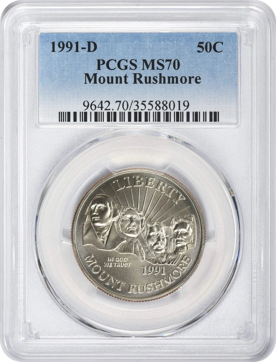 1991-D Mount Rushmore Commemorative Half Dollar MS70 PCGS