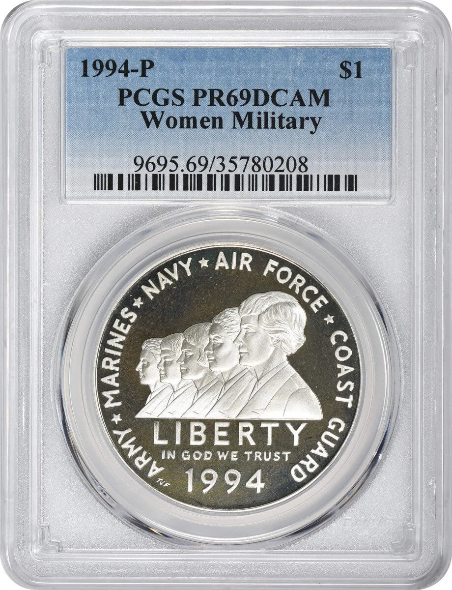1994-P Women in Military Silver Commemorative Dollar PR69DCAM PCGS Proof 69 DC-1