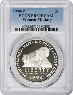 1994-P Women in Military Silver Commemorative Dollar PR69DCAM PCGS Proof 69 DC-1