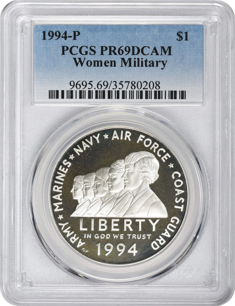 1994-P Women in Military Silver Commemorative Dollar PR69DCAM PCGS Proof 69 DC-1