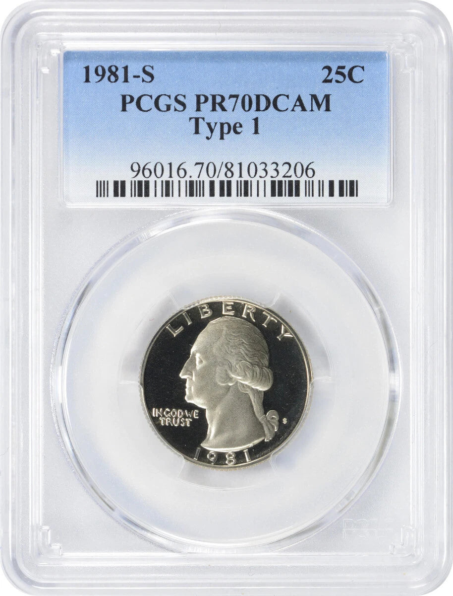 1981-S Washington Quarter Type 1 PR70DCAM PCGS-1