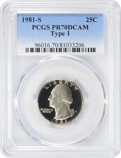 1981-S Washington Quarter Type 1 PR70DCAM PCGS-1