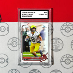 Graded 10 Blake Corum Rookie RC #54 Rams 2022 Upper 1st Bowman U Card Football-2