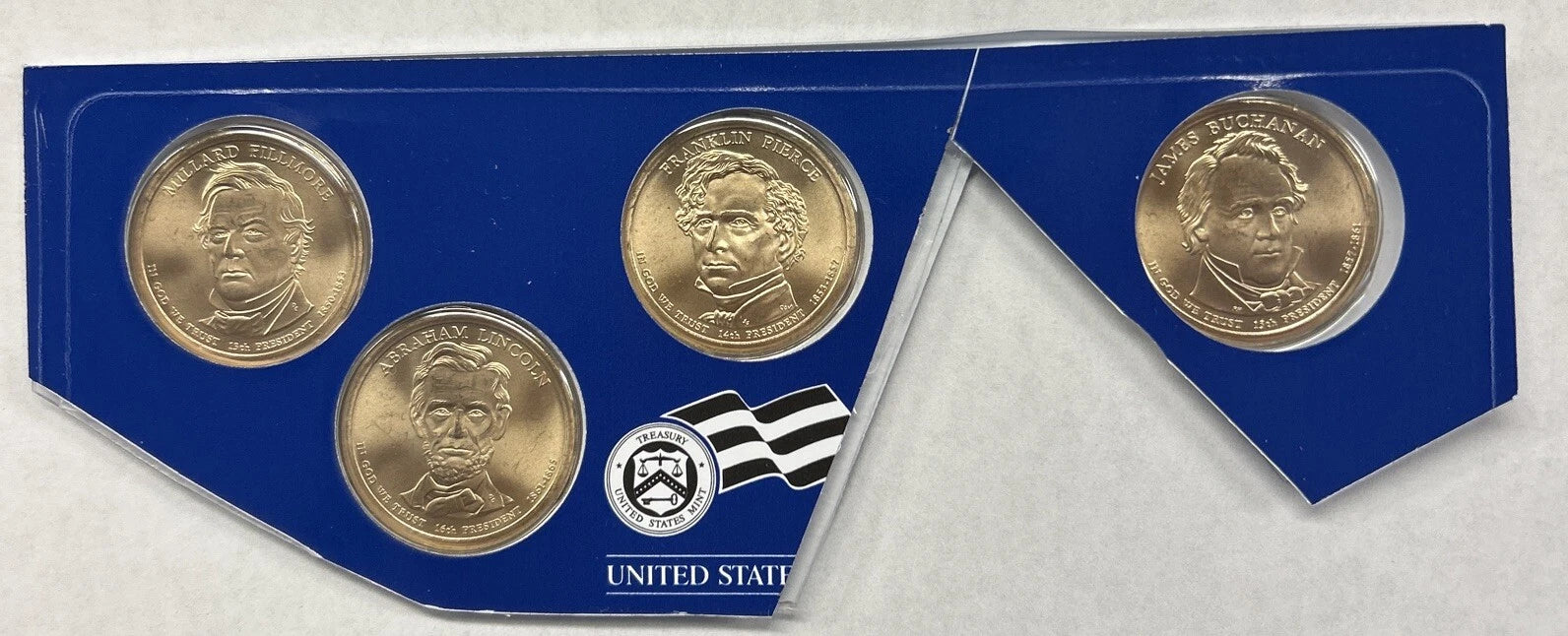 2010 P PRESIDENTIAL DOLLARS FROM MINT SET - 4 Coin Set With-2