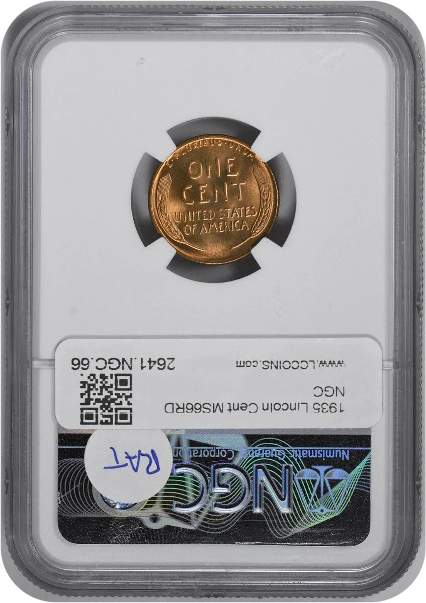 1935 Lincoln Cent MS66RD NGC
