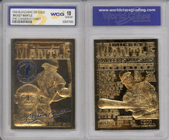 1996 MICKEY MANTLE Commerce Comet NY YANKEES 23K GOLD CARD - GRADED GEM-MINT 10-1