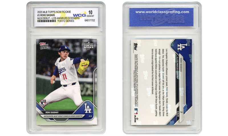 2025 MLB Topps Now ROKI SASAKI Rookie Card #3 Dodgers Debut in Tokyo GEM-MINT 10-1