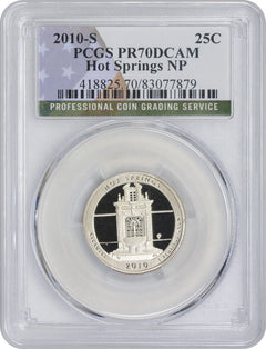 2010-S Flag Clad Hot Springs NP State Quarter PR70DCAM PCGS 70 Deep Cam-1