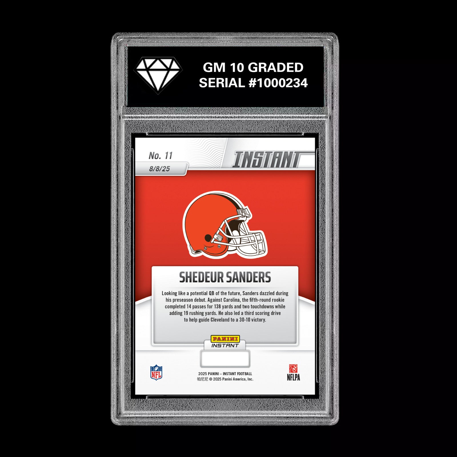 Graded 10 Shedeur Sanders - 2025 Panini Instant #11 RC Rookie Browns-2