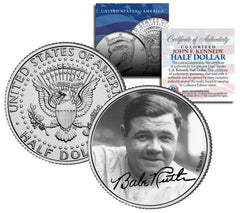 Babe Ruth "Portrait" JFK Kennedy Half Dollar US Coin *Officially Licensed*-1