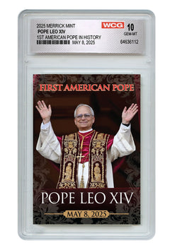 2025 POPE LEO XIV Official Premium Trading Card - GRADED GEM MINT 10-3