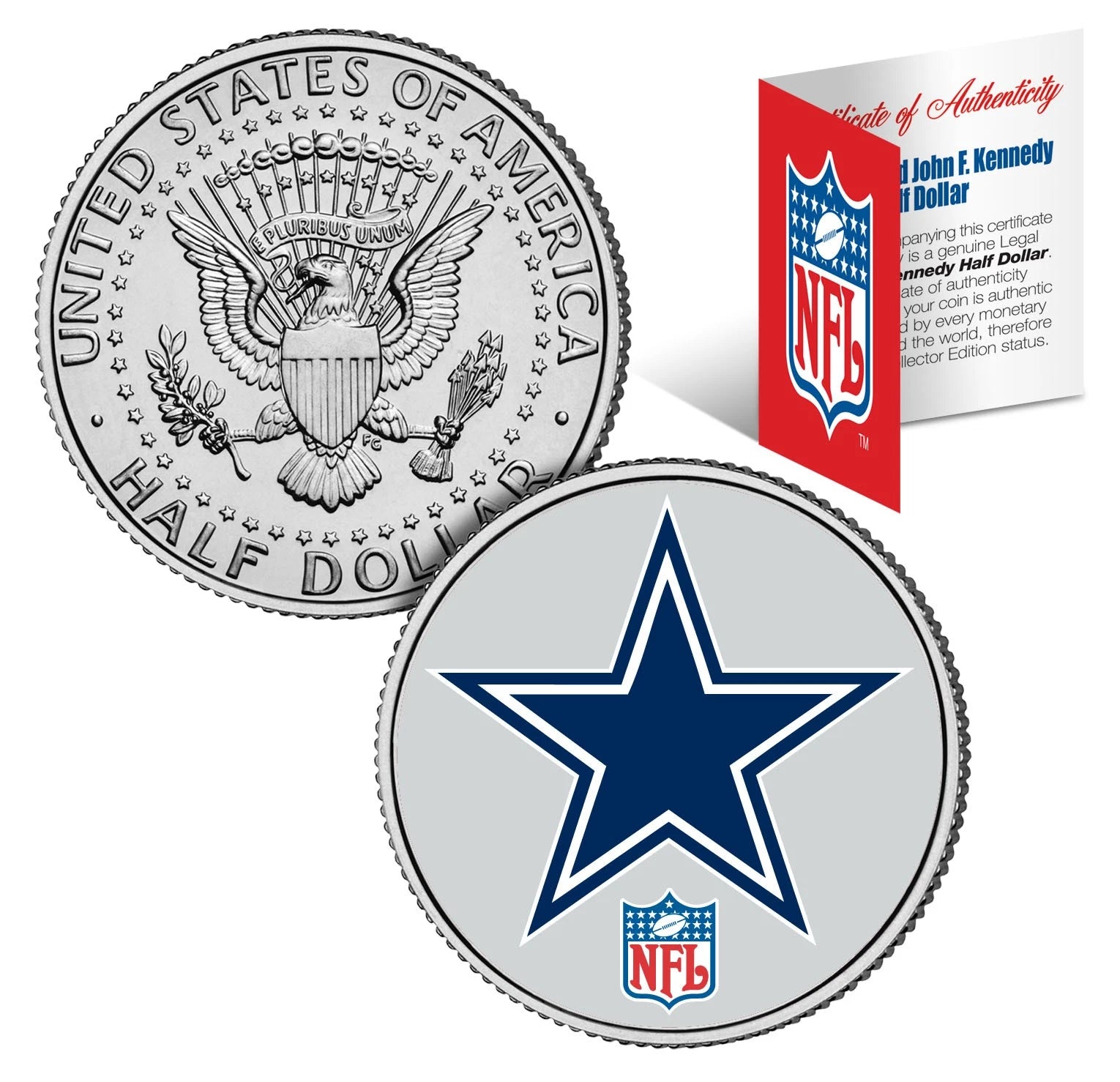 DALLAS COWBOYS NFL JFK Kennedy Half Dollar US Coin *Officially Licensed*