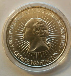1 Oz .999 silver 2nd Amendment George Washington art full amendment gun pistol-2