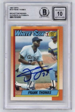 Frank Thomas 1990 Topps #414 Rookie RC Signed Beckett BAS BGS 10 Auto White Sox-1